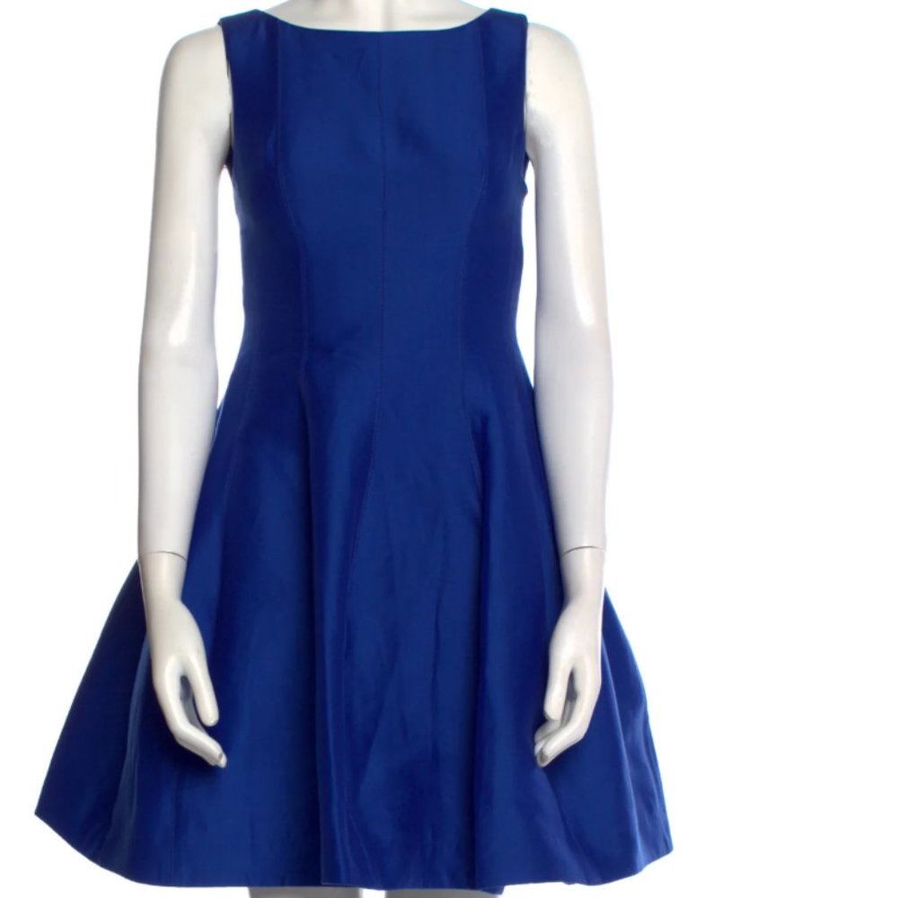 Halston Heritage Royal Blue Sleeveless Mini Dress